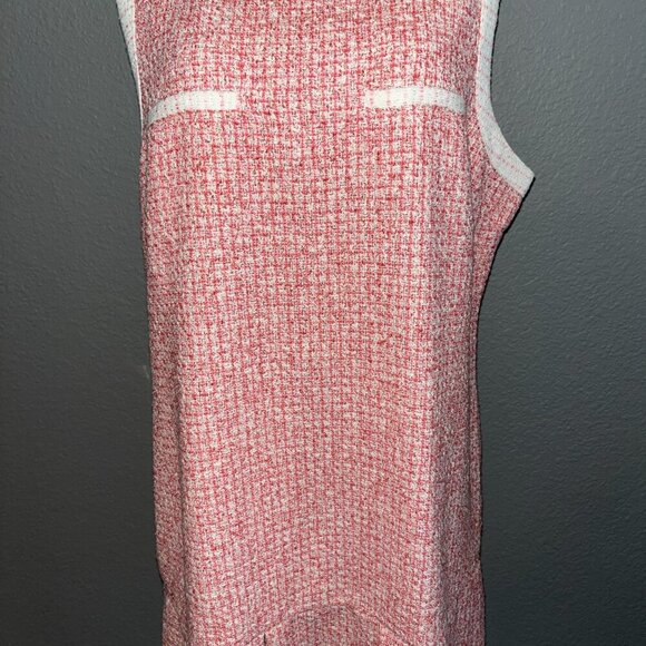 ANTHROPOLOGIE MAEVE RED WHITE & PINK BOUCLE TWEED CHANEL STYLE MINI DRESS - XL - Picture 3 of 15